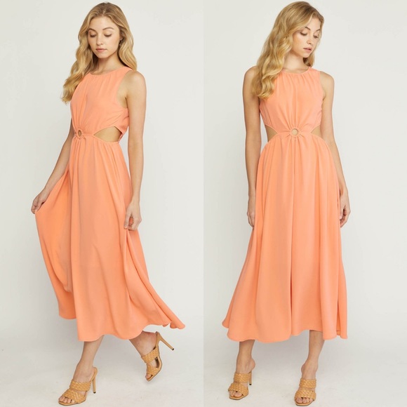 🌸Cut Out Midi Dress ENTRO🌸 - Picture 1 of 5